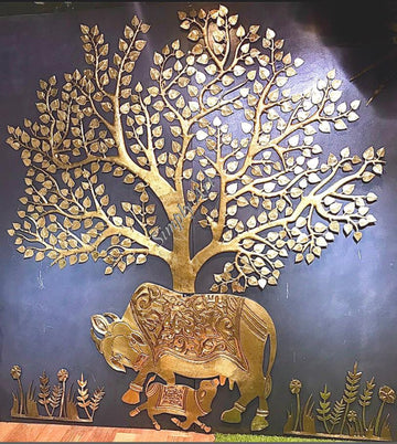 Kamdhenu Cow With Tree Of Life