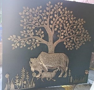 Kamdhenu Cow With Tree Of Life Small