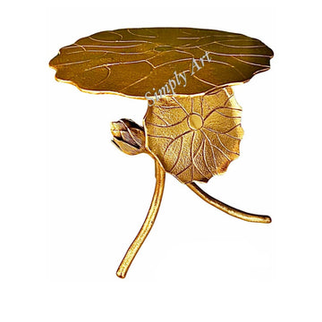 Brass Lotus Design Stool