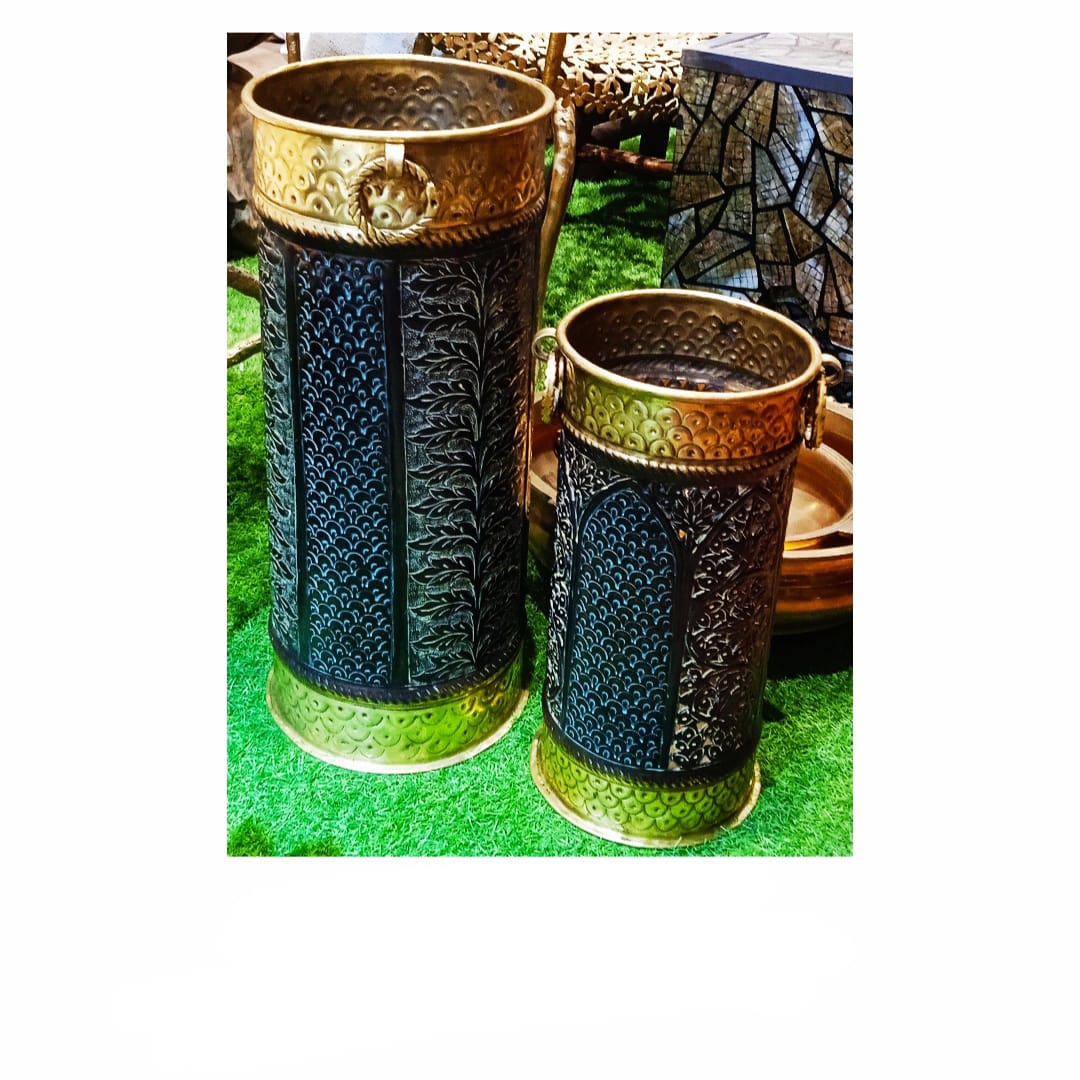 Brass 2 Tone Vase (Pair)