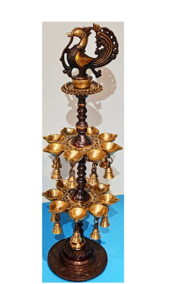 2 Tone Peacock Diya Stand