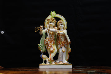 Soft Marble Standing Radha Krishna White