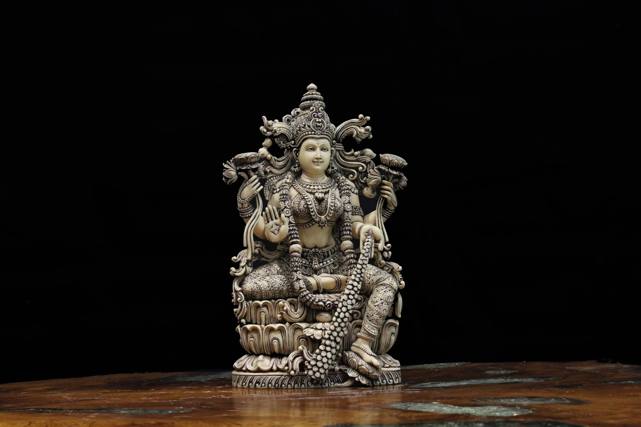 Soft-stone Laxmi On Lotus