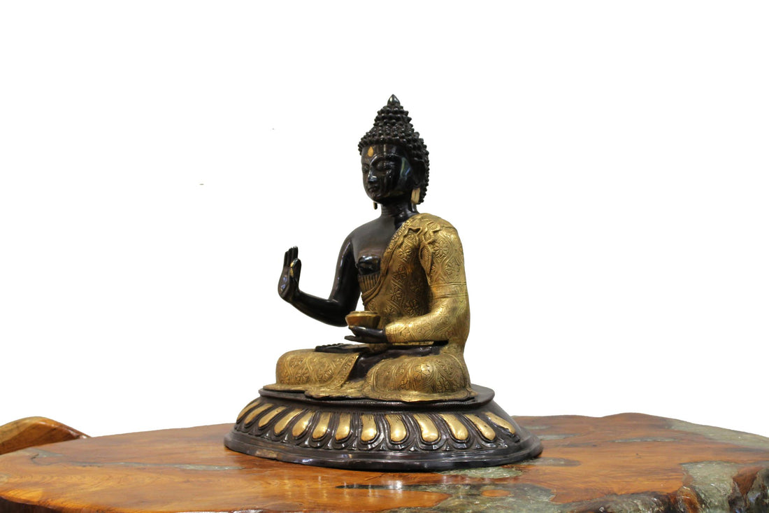 3 Tone Buddha On Pedestal